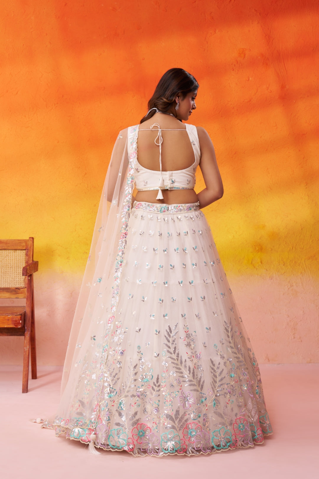 Net Sequins Thread & Embroidered Semi-Stitched Lehenga & Unstitched Blouse With Dupatta Clothsvilla
