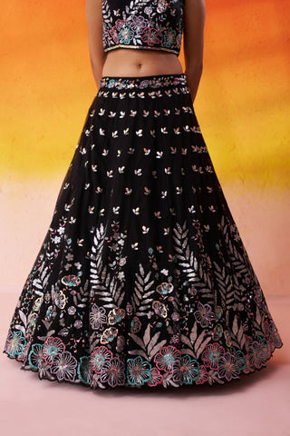 Net Sequins Thread & Embroidered Semi-Stitched Lehenga & Unstitched Blouse With Dupatta Clothsvilla