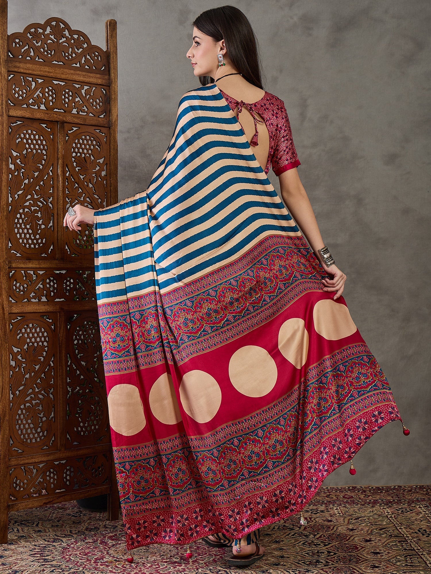 Nivara Premium Semi Modal Saree for Festive Wear ClothsVilla