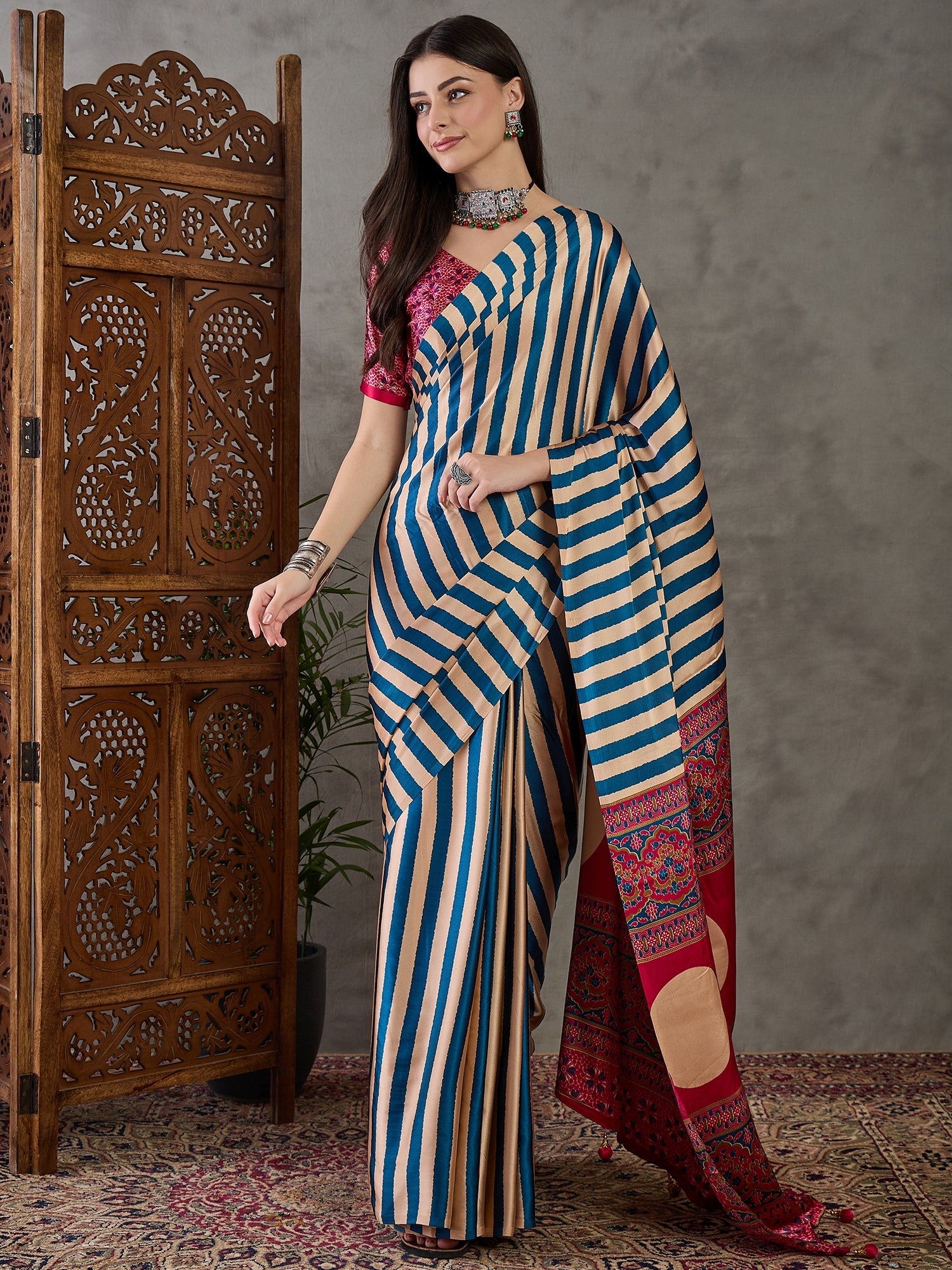 Nivara Premium Semi Modal Saree for Festive Wear ClothsVilla