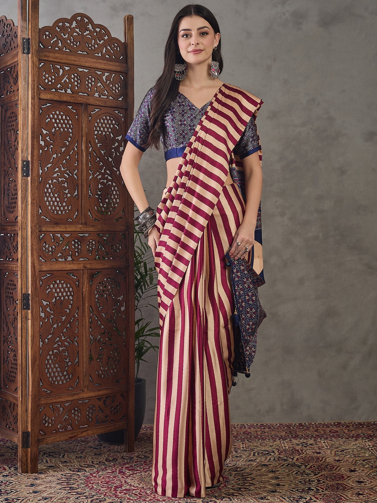 Nivara Premium Semi Modal Saree for Festive Wear ClothsVilla