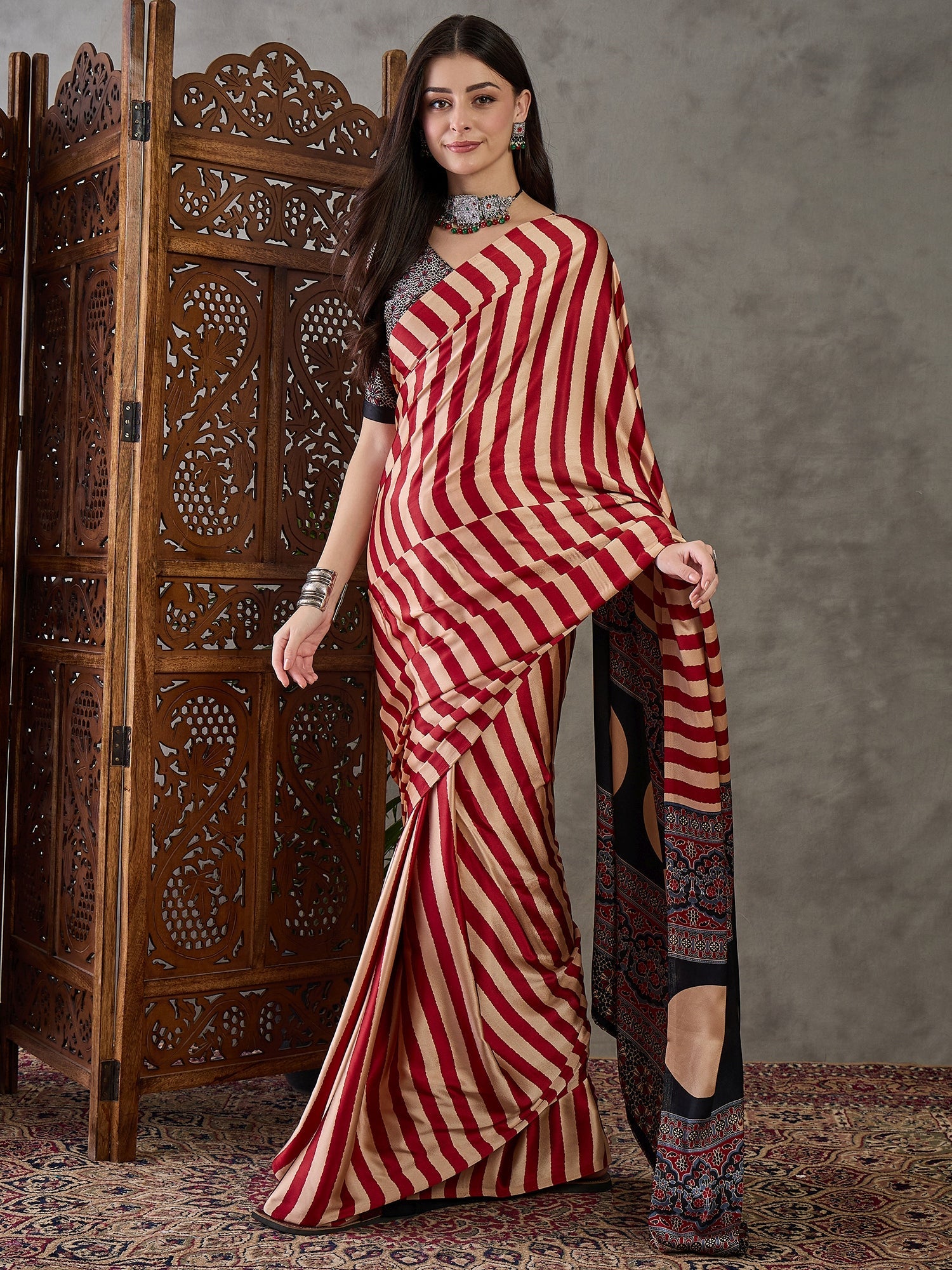 Nivara Premium Semi Modal Saree for Festive Wear ClothsVilla