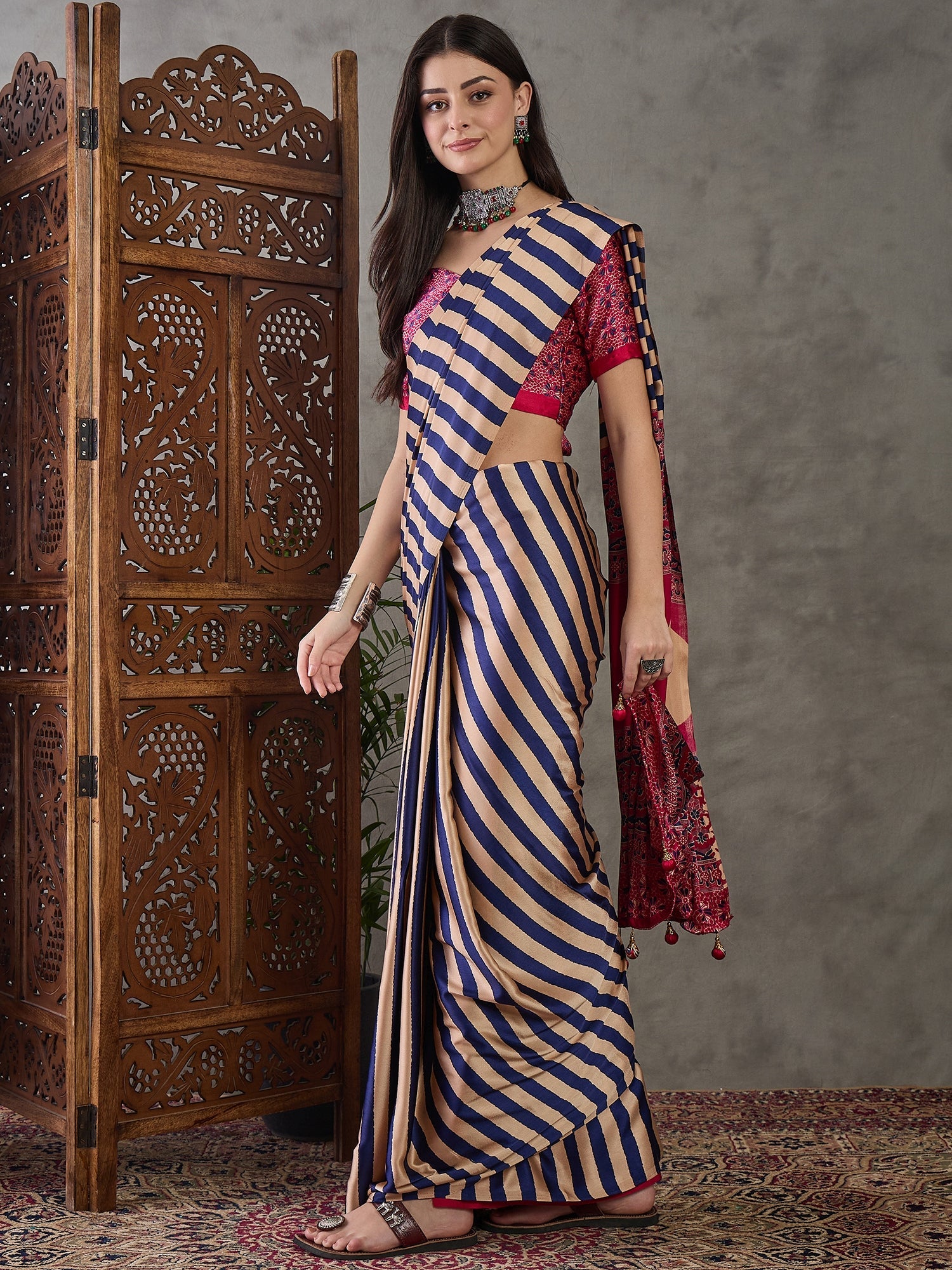 Nivara Premium Semi Modal Saree for Festive Wear ClothsVilla