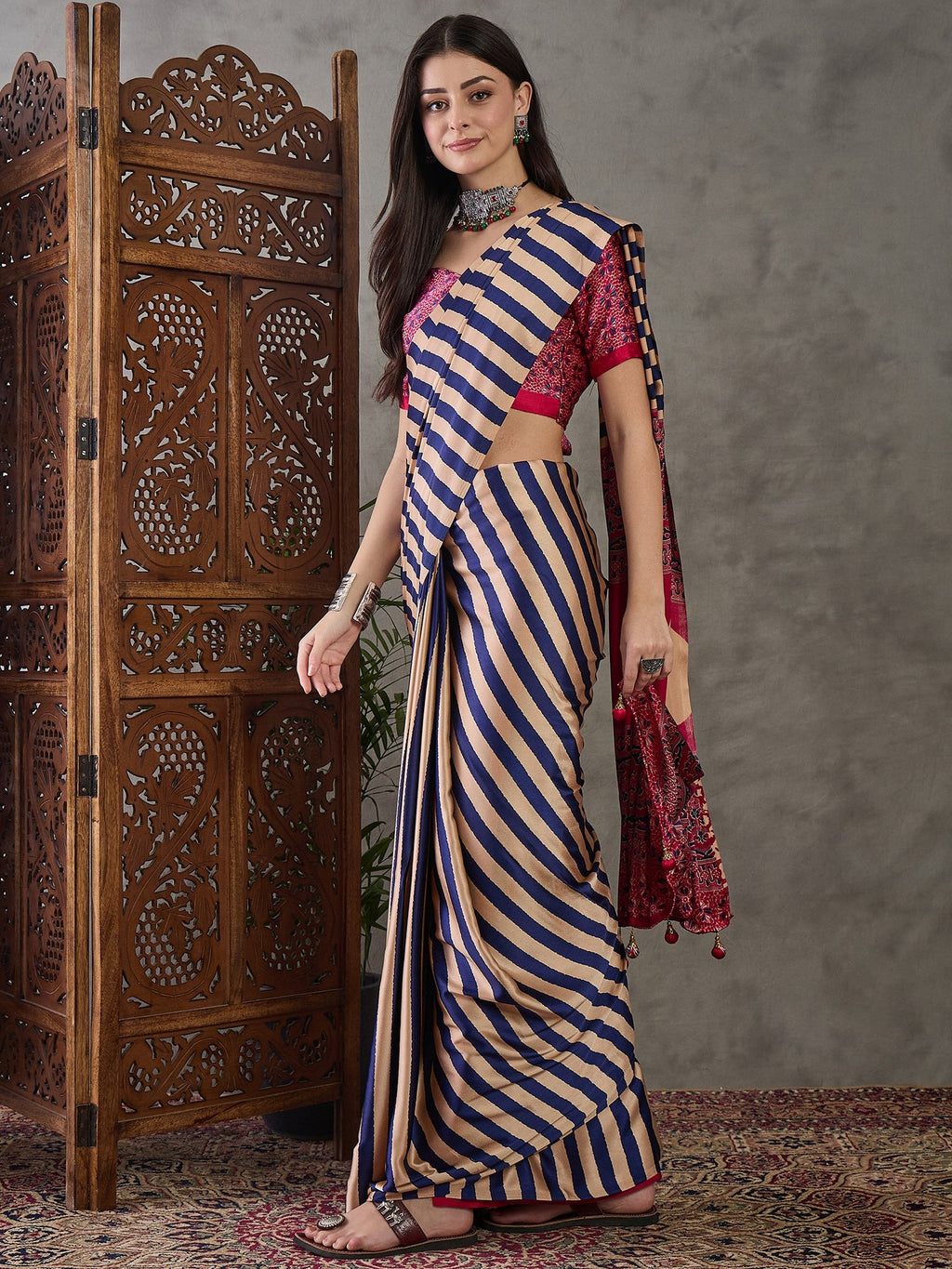 Nivara Premium Semi Modal Saree for Festive Wear ClothsVilla