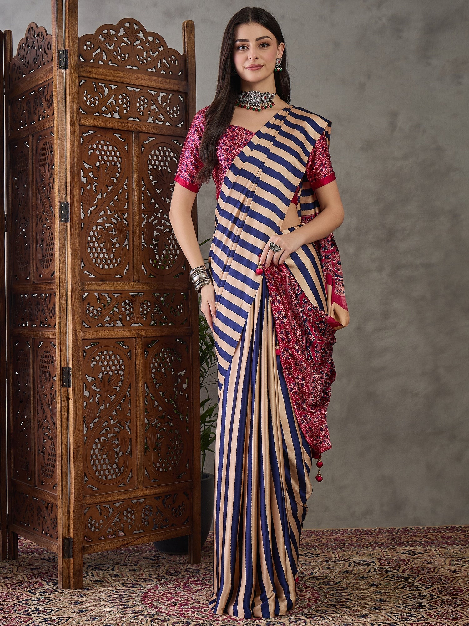 Nivara Premium Semi Modal Saree for Festive Wear ClothsVilla