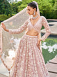 Load image into Gallery viewer, Nude Organza Sequins embroidery Semi-Stitched Lehenga choli &amp; Dupatta ClothsVilla