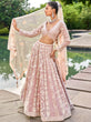 Load image into Gallery viewer, Nude Organza Sequins embroidery Semi-Stitched Lehenga choli &amp; Dupatta ClothsVilla