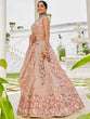 Load image into Gallery viewer, Nude Satin Silk Sequins &amp; Embroidery Lehenga Choli with Ethnic Dupatta – 4 Meter Flair, Fully Stitched ClothsVilla