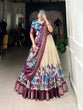 Load image into Gallery viewer, Off White Anusha Kalamkari Dola Silk Lehenga Set with Zari Weaving Border