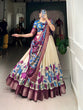Load image into Gallery viewer, Off White Anusha Kalamkari Dola Silk Lehenga Set with Zari Weaving Border