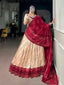 Off White Bandhej Print Lehenga ClothsVilla