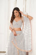 Load image into Gallery viewer, Off White Butterfly Net Lehenga with Tone-to-Tone Thread Work and Mirror Embroidery ClothsVilla