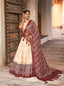 Off White Color Tussar Silk Lehenga Choli with Ajarakh Prints ClothsVilla