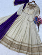 Load image into Gallery viewer, Off White Designer Mirror Work Gown ClothsVilla