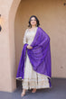 Load image into Gallery viewer, Off White Designer Mirror Work Gown ClothsVilla