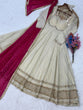 Load image into Gallery viewer, Off White Designer Mirror Work Gown ClothsVilla