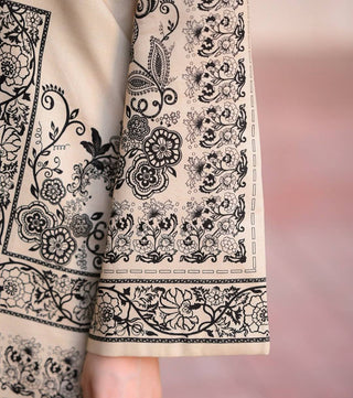 Off White Digital Printed Pure Natural Crepe Kurti with Palazzo Set – Fully Stitched ClothsVilla