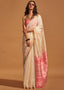 Off White Elegant Banarasi Blended Silk Saree with Intricate Timeless Design – Ideal for Grand Occasions ClothsVilla