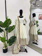 Load image into Gallery viewer, Off White Elegant Chinon Embroidered Suit Set ClothsVilla