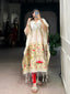 Off White Elegant Jacquard Paithani Kaftan with Zari Weaving Work ClothsVilla