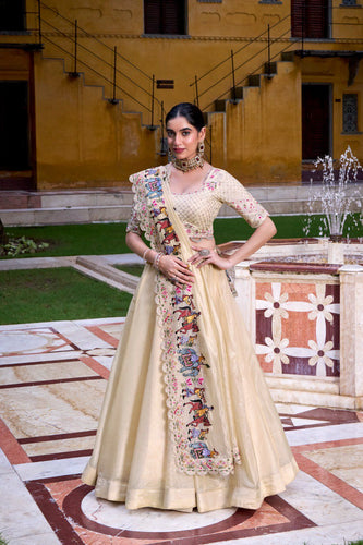 Off White Elegant Raspberry Designer Lehenga Set with Sequins & Thread Embroidery Work – Stitched Lehenga with Unstitched Blouse and Embroidered Dupatta Clothsvilla