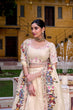 Load image into Gallery viewer, Off White Elegant Raspberry Designer Lehenga Set with Sequins &amp; Thread Embroidery Work – Stitched Lehenga with Unstitched Blouse and Embroidered Dupatta Clothsvilla