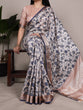 Load image into Gallery viewer, Off White Elegant Tasar Silk Printed Saree with Viscose Border &amp; Matching Unstitched Blouse – Premium Traditional Party &amp; Festive Wear ClothsVilla
