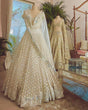 Load image into Gallery viewer, Off-White Ethereal Georgette Lehenga Set with Zari &amp; Mirror Work ClothsVilla