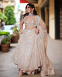 Load image into Gallery viewer, Off-White Ethereal Georgette Lehenga Set with Zari &amp; Mirror Work ClothsVilla