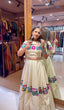 Load image into Gallery viewer, Off White Exquisite Pure Kora Cotton Navratri Lehenga Choli with Gamthi &amp; Mirror Handwork ClothsVilla