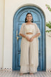 Load image into Gallery viewer, Off White Georgette Gotta Patti 3-Piece Set with Palazzo &amp; Shrug – Fully Stitched &amp; Ready to Wear ClothsVilla