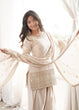 Load image into Gallery viewer, Off White Glass Silk Farshi suit ClothsVilla