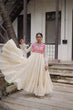 Load image into Gallery viewer, Off-White Kora Cotton Gamthi Embroidered Gown – 12 Meter Flair ClothsVilla