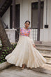 Load image into Gallery viewer, Off-White Kora Cotton Gamthi Embroidered Gown – 12 Meter Flair ClothsVilla