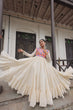 Load image into Gallery viewer, Off-White Kora Cotton Gamthi Embroidered Gown – 12 Meter Flair ClothsVilla