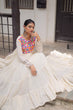 Load image into Gallery viewer, Off-White Kora Cotton Gamthi Embroidered Gown – 12 Meter Flair ClothsVilla