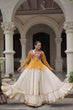 Load image into Gallery viewer, Off White Kora Cotton Gota-Patti Lehenga with Yellow Bandhani Kutchi Patchwork Top ClothsVilla