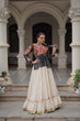 Load image into Gallery viewer, Off White Kora Cotton Gota-Patti Lehenga with Black Bandhani Kutchi Patchwork Top ClothsVilla