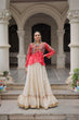 Load image into Gallery viewer, Off White Kora Cotton Gota-Patti Lehenga with Red Bandhani Kutchi Patchwork Top ClothsVilla