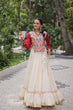 Load image into Gallery viewer, Off White Kora Cotton Gota-Patti Lehenga with Red Roman Silk Embroidered Blouse ClothsVilla