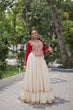 Load image into Gallery viewer, Off White Kora Cotton Gota-Patti Lehenga with Red Roman Silk Embroidered Blouse ClothsVilla