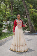 Load image into Gallery viewer, Off White Kora Cotton Gota-Patti Lehenga with Red Roman Silk Embroidered Blouse ClothsVilla