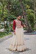 Load image into Gallery viewer, Off White Kora Cotton Gota-Patti Lehenga with Red Roman Silk Embroidered Blouse ClothsVilla