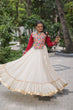 Load image into Gallery viewer, Off White Kora Cotton Gota-Patti Lehenga with Red Roman Silk Embroidered Blouse ClothsVilla
