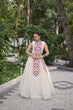 Load image into Gallery viewer, Off White Kora Cotton Lehenga Choli Set with Traditional Kutchi Gamthi Work ClothsVilla