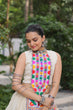 Load image into Gallery viewer, Off White Kora Cotton Lehenga Choli Set with Traditional Kutchi Gamthi Work ClothsVilla