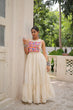 Load image into Gallery viewer, Off-White Kora Cotton Sleeveless Embroidered Gown with 8-Meter Flair ClothsVilla