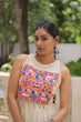 Load image into Gallery viewer, Off-White Kora Cotton Sleeveless Embroidered Gown with 8-Meter Flair ClothsVilla