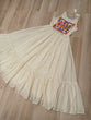 Load image into Gallery viewer, Off-White Kora Cotton Sleeveless Embroidered Gown with 8-Meter Flair ClothsVilla