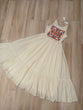 Load image into Gallery viewer, Off-White Kora Cotton Sleeveless Embroidered Gown with 8-Meter Flair ClothsVilla